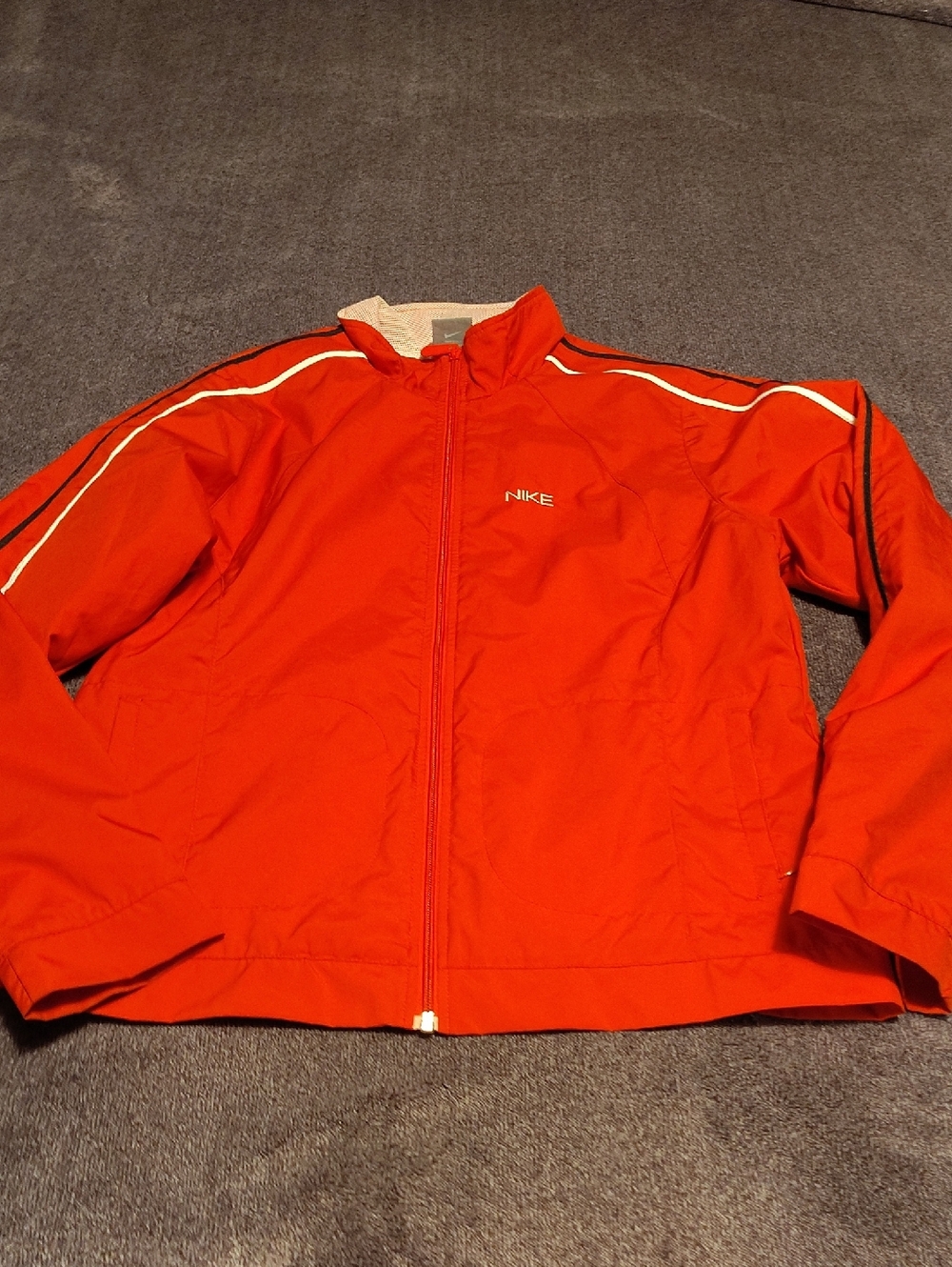 Nike Bright Red Track Jacket with White Piping